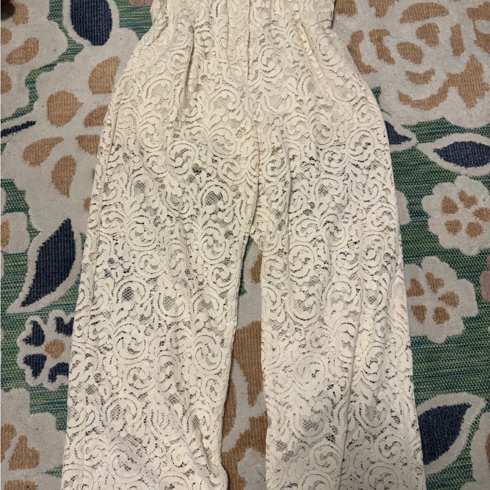 Zara Cream Lace trouser/pants